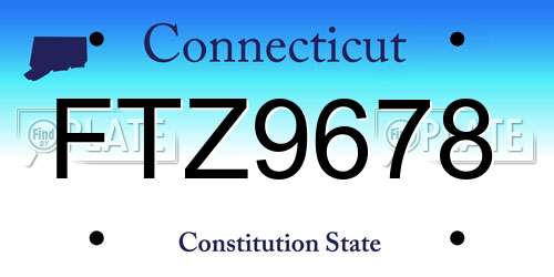 FTZ9678 Connecticut License Plate