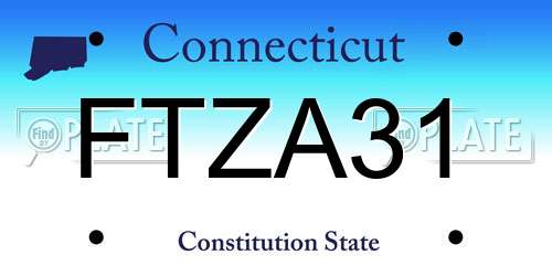 FTZA31 Connecticut License Plate