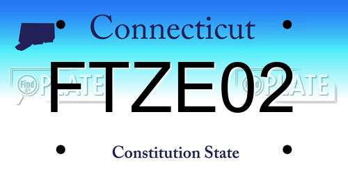 FTZE02 Connecticut License Plate