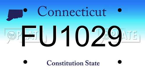 FU1029 Connecticut License Plate