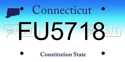FU5718 Connecticut License Plate