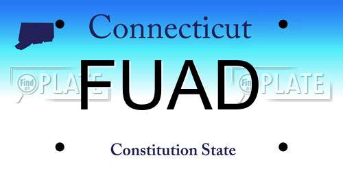 FUAD Connecticut License Plate