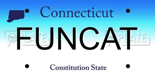 FUNCAT Connecticut License Plate