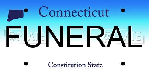 FUNERAL Connecticut License Plate