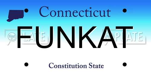 FUNKAT Connecticut License Plate