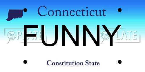 FUNNY Connecticut License Plate