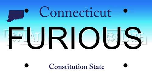 FURIOUS Connecticut License Plate