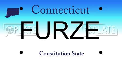 FURZE Connecticut License Plate