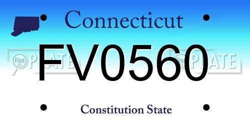 FV0560 Connecticut License Plate
