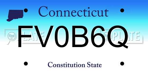 FV0B6Q Connecticut License Plate