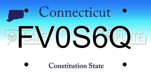 FV0S6Q Connecticut License Plate