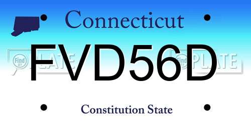 FVD56D Connecticut License Plate