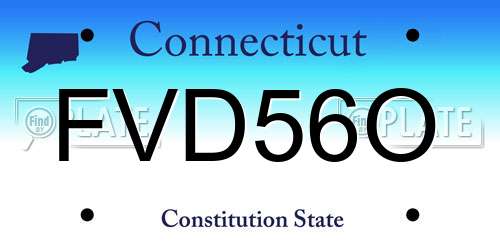 FVD56O Connecticut License Plate