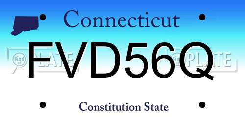 FVD56Q Connecticut License Plate