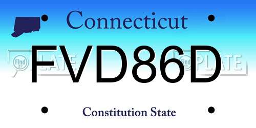 FVD86D Connecticut License Plate