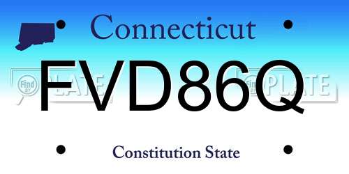 FVD86Q Connecticut License Plate