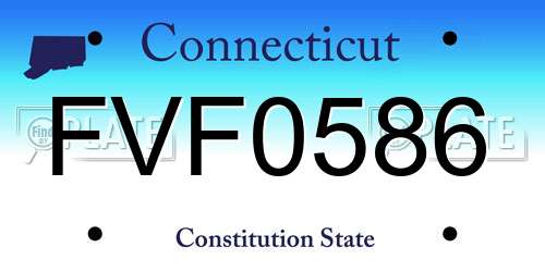 FVF0586 Connecticut License Plate