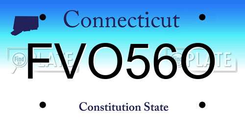FVO56O Connecticut License Plate