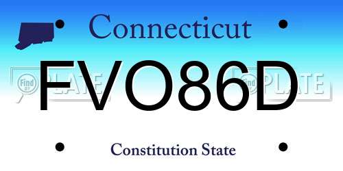 FVO86D Connecticut License Plate