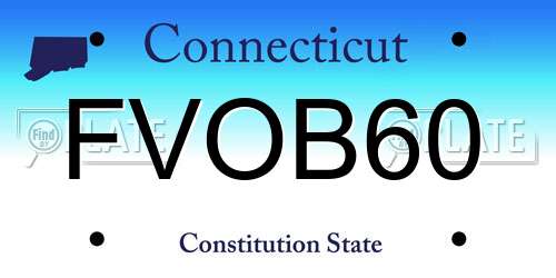 FVOB60 Connecticut License Plate