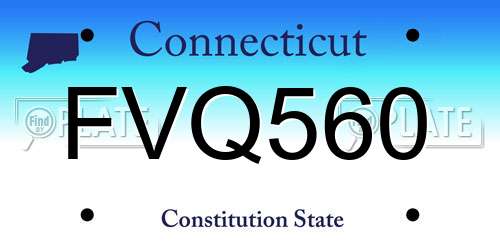 FVQ560 Connecticut License Plate