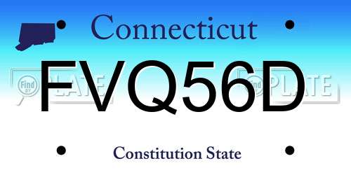 FVQ56D Connecticut License Plate
