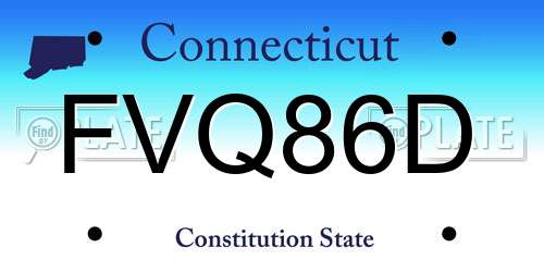 FVQ86D Connecticut License Plate