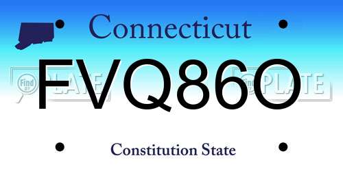FVQ86O Connecticut License Plate