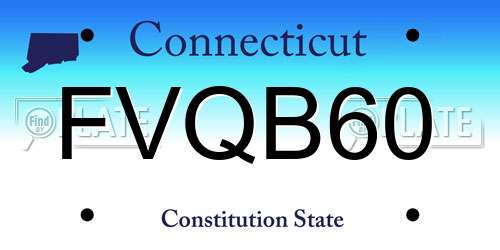 FVQB60 Connecticut License Plate