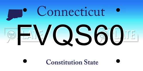 FVQS60 Connecticut License Plate