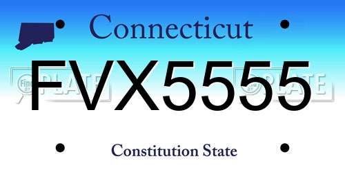 FVX5555 Connecticut License Plate
