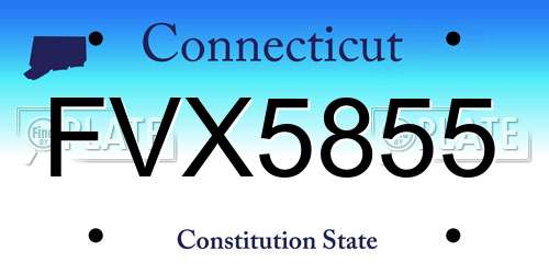 FVX5855 Connecticut License Plate