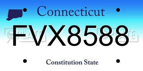 FVX8588 Connecticut License Plate