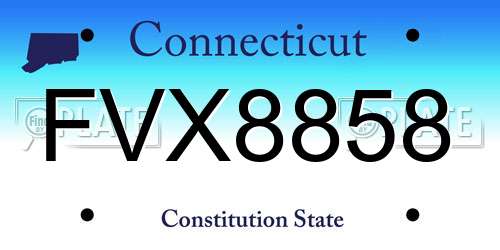 FVX8858 Connecticut License Plate