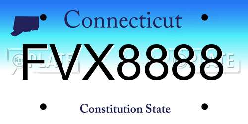 FVX8888 Connecticut License Plate