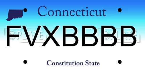 FVXBBBB Connecticut License Plate