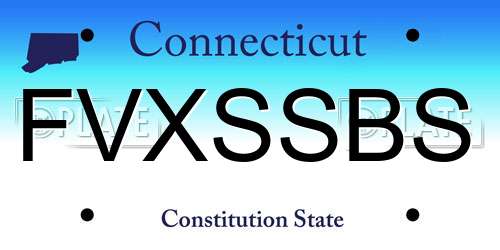 FVXSSBS Connecticut License Plate