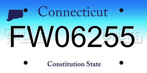 FW06255 Connecticut License Plate