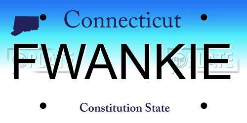FWANKIE Connecticut License Plate