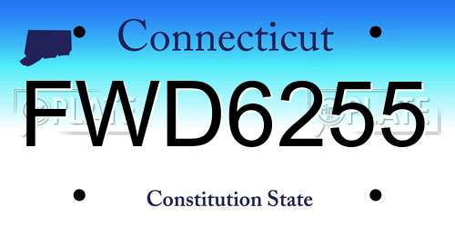 FWD6255 Connecticut License Plate
