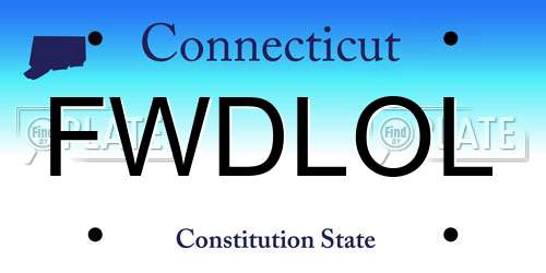FWDLOL Connecticut License Plate