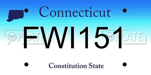FWI151 Connecticut License Plate