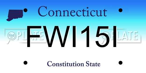 FWI15I Connecticut License Plate