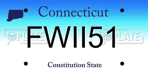 FWII51 Connecticut License Plate