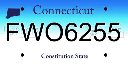 FWO6255 Connecticut License Plate