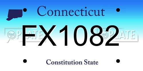 FX1082 Connecticut License Plate