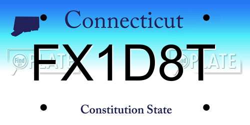FX1D8T Connecticut License Plate