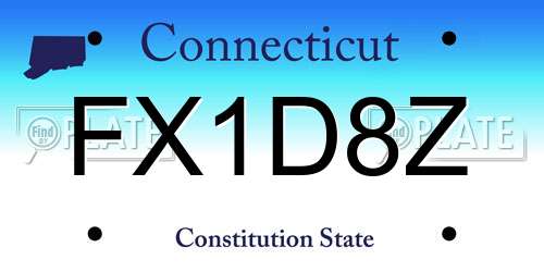 FX1D8Z Connecticut License Plate