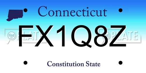 FX1Q8Z Connecticut License Plate