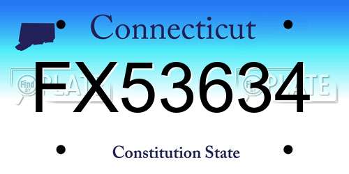 FX53634 Connecticut License Plate